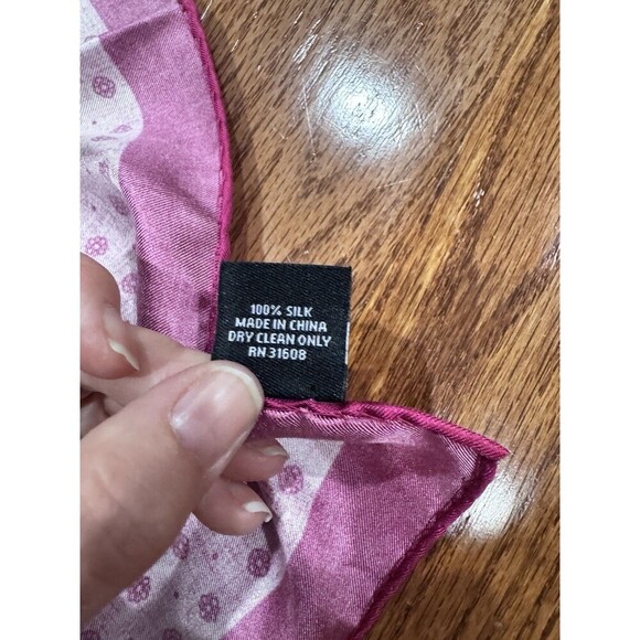 Jos. A Bank Pink Polka Dot Pocket Square Handkerchief 15x15" 100% Silk Whimsical - Picture 3 of 6